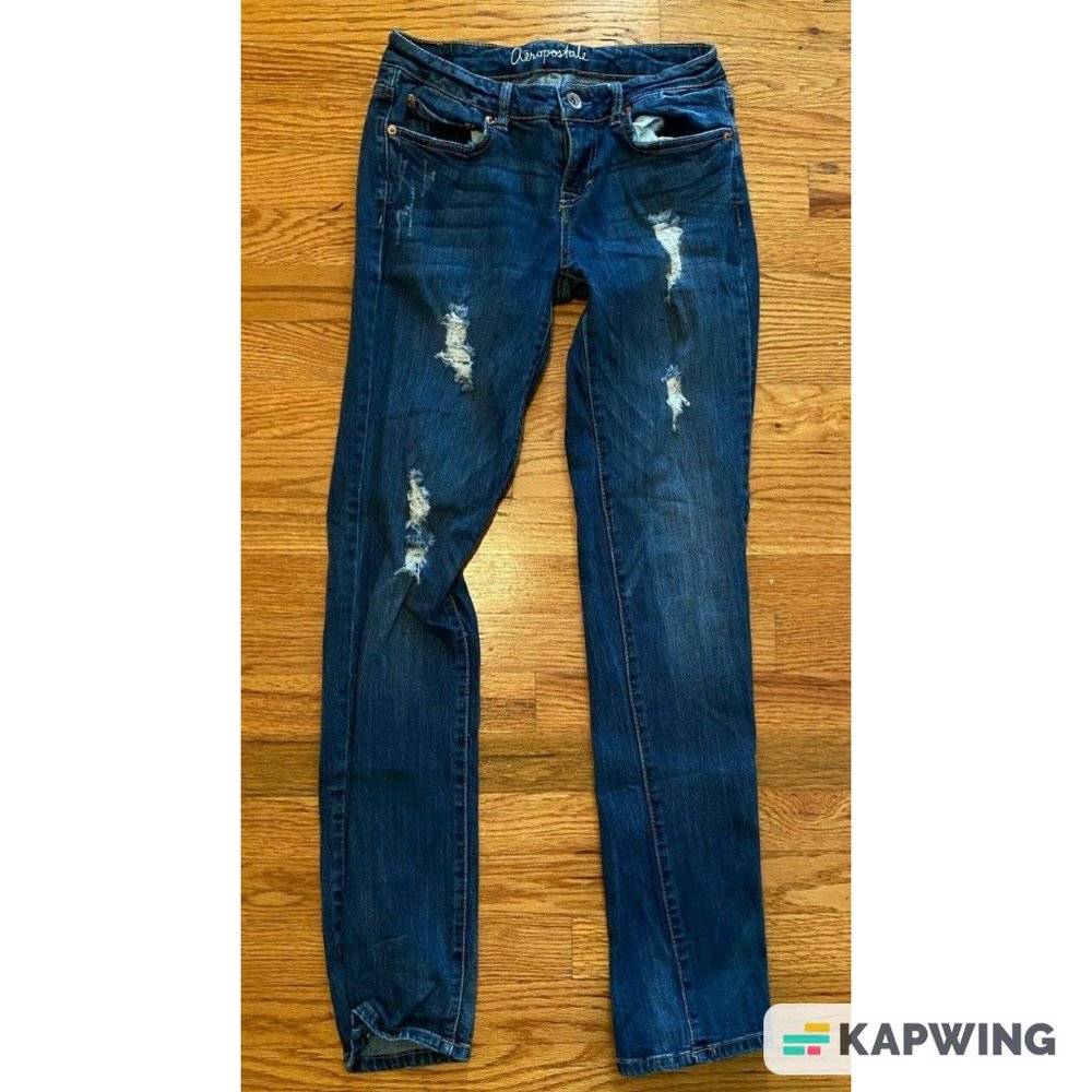 Aeropostale Bayla Skinny Size 4 Regular Women's Destroyed Jeans Waist: 26"